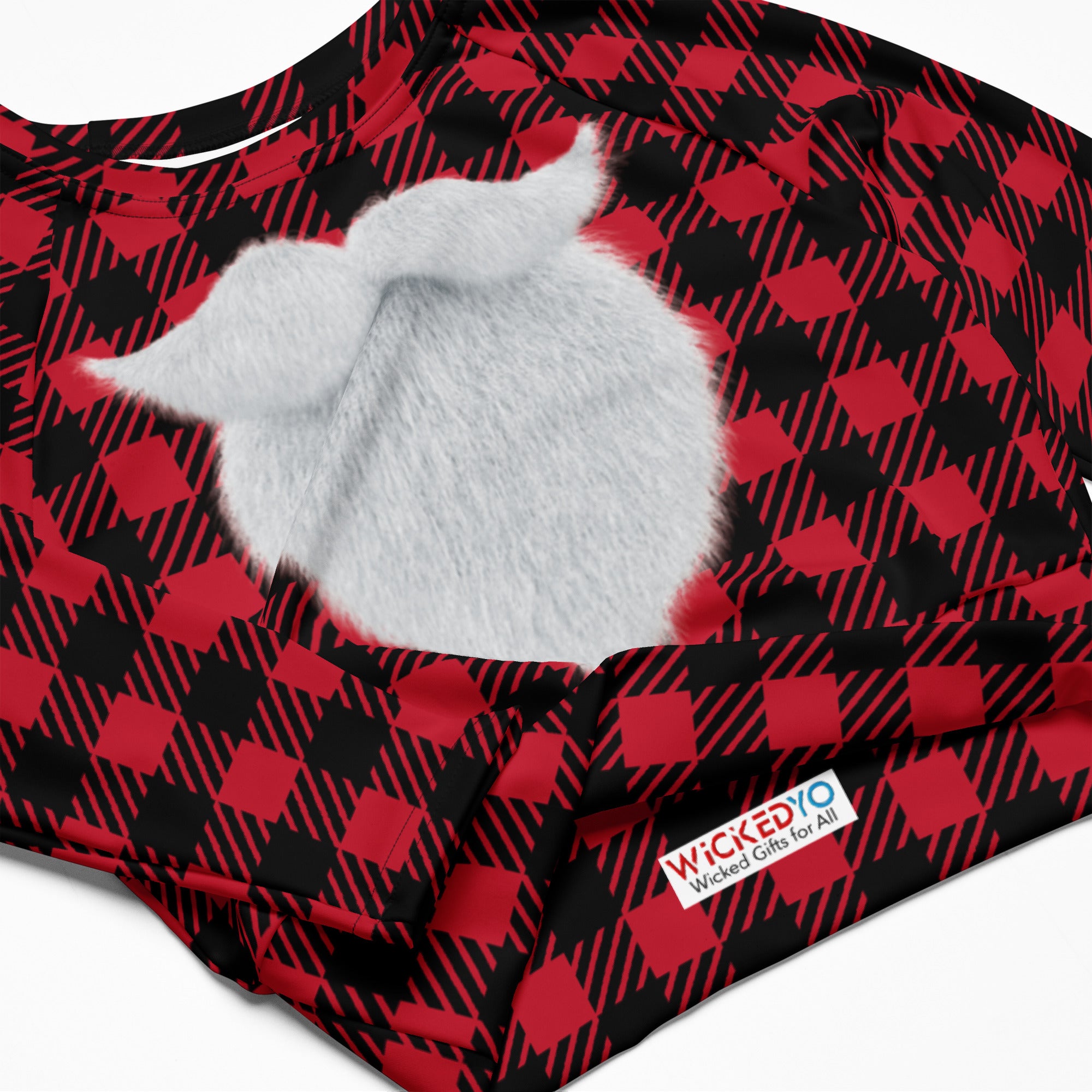 Girls' Christmas Cropped Top. Not-a-PJ Plaid Christmas Streetwear or Activewear. WickedYo.
